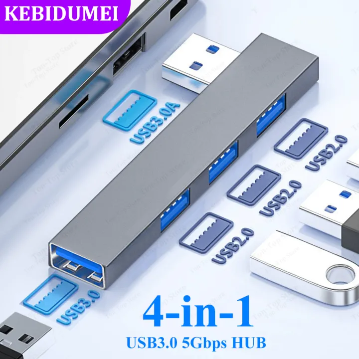 4-in-1 Right-angle USB HUB USB 3.0 5Gbps High Speed Transmission Type C ...