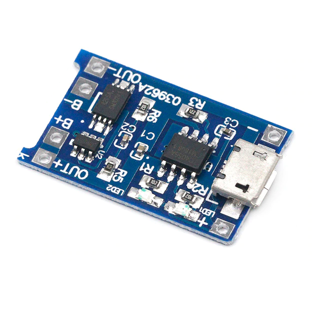 TP4056 5V 1A Micro USB 18650 Special Lithium Battery Charging Module (With Protection)