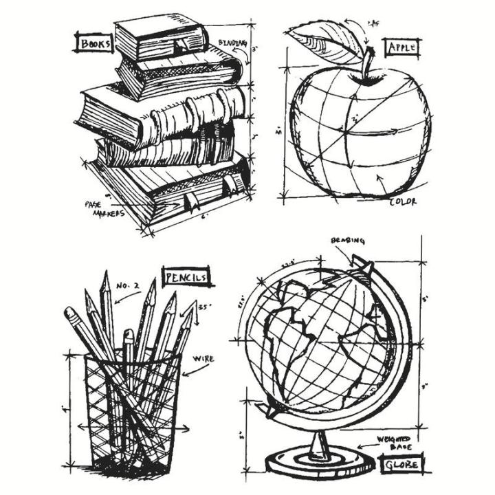 Apple Book Clear Stamps DIY Scrapbook Card Album Paper Craft Silicon ...