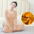 Women's Thermal Underwear Fleece-Lined Suit Autumn Winter Clothing Long Johns for Female Students Korean Style Slim Fit Skinny Basic Set. 