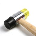 Two-way 2 way Hammer Mallet Wood Handle with Plastic Rubber Detachable Heads - 40 mm. 