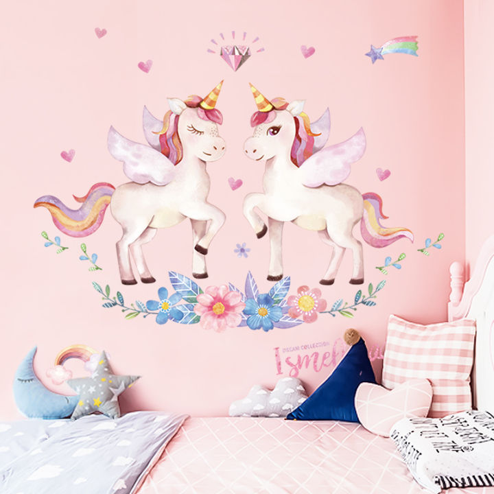 Posters%20Animals%20Wallpaper%20Decor%20Decoration%20Bedroom%20Wall%20Stickers%20Cartoon%20Unicorn%20-%20Image%205