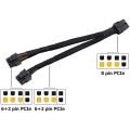 Nylon Braided 8 Pin to Dual PCIe 8 Pin (6+2) Power Adapter GPU VGA Splitter Extension Power Cable GPU Mining Riser Card. 