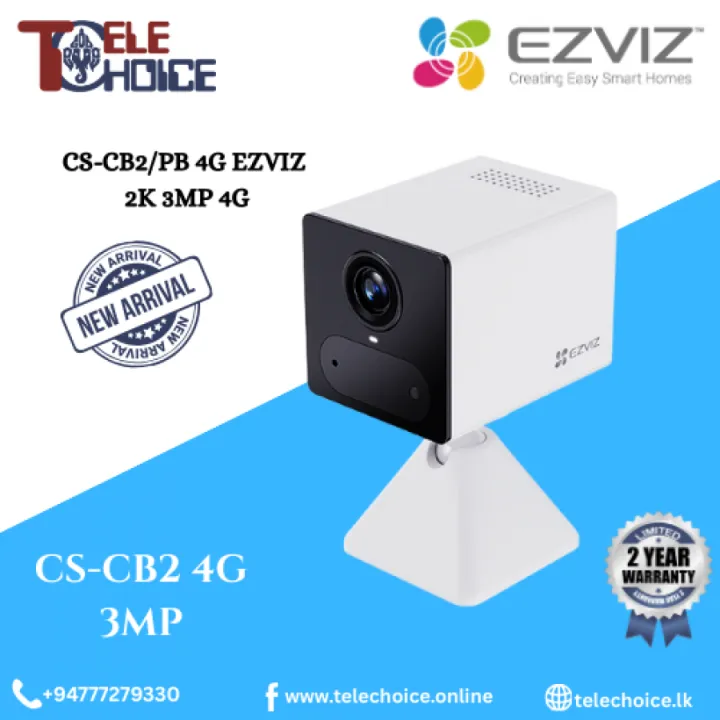 Cs-cb2/pb 4g ezviz 2k 3mp 4g indoor color battery camera with power ...