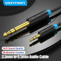 Vention Audio Cable 3.5mm to 6.35mm Aux Cable Adapter TRS 6.35mm Male 1/4 Mono Jack to Stereo 1/8 Jack 3.5mm for Mixer Amplifier Guitar Bi-direction Jack 6.35 to 3.5 Jack Male to Male Audio Cable Guitar Jack to Aux. 