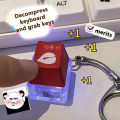 Creative Decompression Luminous Keyboard Keychain Merit+1 Wooden Fish Fingertip Tricky Gadgets Mechanical Keyboard Key Cap Gifts GENGLI. 
