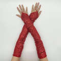 Stage Sequin Reflective Long Cosplay Costume Performance Hook Finger Sex Toys Gloves. 