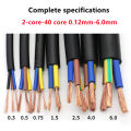 Copper Wire 20/18awg Control Cable 26/24/22awg Rvv 2/3/4/5/6/10/8/12/14 Cores Conductor Electric Cable Black Soft Sheathed Wire. 