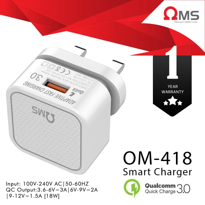 OMS%20OM%20-%20418%20QC%202.0%20/%20QC%203.0%20Fast%20Charger%2018W%20Wall%20adapter%20with%20Micro%20USB%20/%20Type%20C%20/%20Lightning%20Charging%20Cable%20Fast%20Charging%20-%20Image%202