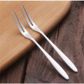10pcs Fruit Fork Stainless Steel Two-toothed Fork Cake Fork Western Small Fork Multifunctional Household Kitchen Accessories. 