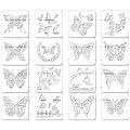 OUMERY 16Pcs Reusable Butterfly Stencils Butterfly Template Art Painting Stencils for Paint Craft Wall DIY Decor (6 x 6 Inches). 
