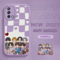 DEL for OPPO F19 / A95 / A74 4G Mobile Cover Boy Group BTS Square Phone Case PU Leather Soft Silicone Edge Back Cover. 