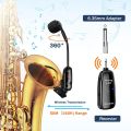 XIAOKOA UHF Wireless Instruments Microphone,Saxophone Microphone,Wireless Receiver and Transmitter,160ft Range,Plug and Play,Great for Trumpets, Clarinet, Cello. 