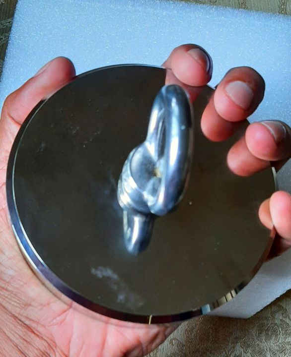 Super Strong Neodymium Fishing Magnets, 400KG Pulling Force Rare Earth Magnet 116mm x32mm with Lifting Eye Bolt, Super Strong Magnetic Fishing.