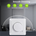 2X LED Dimmer Switch, Flush-Mounted Dimmer for Dimmable LED and Halogen, 5-300 W Dimmer Switch LED, Phase Control Dimmer. 