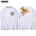 Men's Short Sleeve Cartoon Anime Shirt Tom 100% Cotton Couple Streetwear JerryTTomJerry Fashion Summer Casual. 