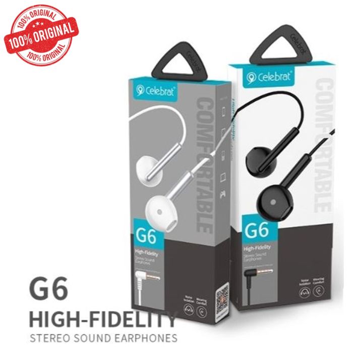 Celebrat G6 Wired Earphone Handfree 3.5mm Headset With Mic