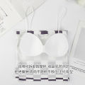 Summer Ice Silk Sling Short and Long Tube Top Strapless Bra and Undershirt Wrapped Chest Girl Size Underwear Female Student Sports Vest with Chest Pad. 