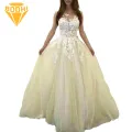 Women Maxi Dress Princess Style Lace Maxi Dress for Wedding Party Prom Buyers' Favorite High-waisted Flowing Hem Dress. 