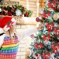 ECHIDNA Christmas Decor Bowknot Bell Xmas Tree Ribbon Bow Pendant. 
