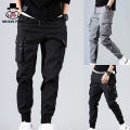 MSP Summer Cargo Pants Men Tie Feet Overalls Thin Ankle-Length Cargo Trousers Sportswear Boys Joggers Pants Male Clothes. 