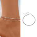 New 2025 Multilayer Beautiful Anklets Summer Beach Beautiful Anklets Metal Feet Chain Bead Feet Chain Anklets. 