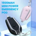 Mini Power Bank Portable Slim 1500mAh Powerbank for iPhone Lightning & Type C Mobile Phone Charging Emergency External Battery Pack Support Keychain Keytag Design Direct Plugin Charger 194396511 TecMall. 