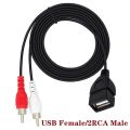 1.5m Usb Male Plug To 3 Rca Female Adapter Audio Converter Video Av A/v Cable Usb To Rca Cable For Hdmi Tv Television Wire Cord. 