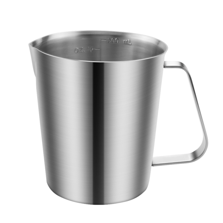 Stainless Steel Measuring Cup with Handle and Pour Lip, Metal Pitcher with Oz and ML Marking, 16OZ/500ML