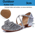 Girls Princess Shoes Sequined latin dance shoes for kids girl low heels 3cm Party Dress Wedding sandals butterfly Salsa Dance Sh. 