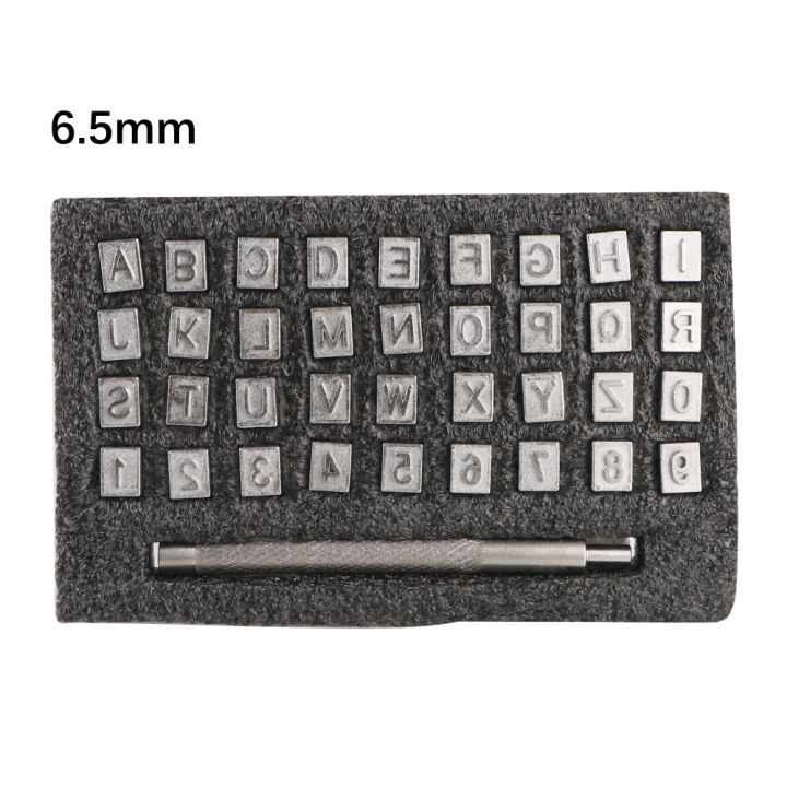 3.5mm/6.5mm embossed Tools Letters Stamping kit 37Pcs Metal Alphabet ...