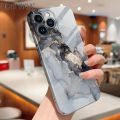 Hontinga for iPhone 12 Pro Max Back Cover Luxury Marble All-inclusive Film Hard Phone Case Camera Protection Mobile Cover. 
