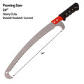 Pruning Saw Heavy Duty with Extendable Pole Fixing Slot, Curved Blade Hand Saw, Professional Pruning Saw with Hook for Tree Branch Cutting Trimming - 24-inch, 600mm. 