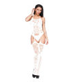 Yfashion Women Halter Lingerie Lace Bodysuit Solid Color Thigh Bodystockings See-Through Nightwear For Women Gifts. 