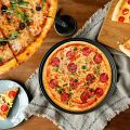 Pizza Plate Round Deep Dish Pizza Pan Tray Carbon Steel Non-stick Pizza Stone Mold Baking Tool Baking Form for pizza 28cm, 26cm, 24cm. 