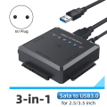 SATA to USB Adapter USB 3.0 to IDE/SATA 3 Cable Converter for 2.5 3.5 HDD SSD Hard Disk Drive Adapter-EU Plug. 