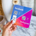 Signage display w signage QR code RevieC click or scan acrylic signage NFebook aam Facview Igle Re body signage Goo 2-in-1 social media nstagrGoogle. 