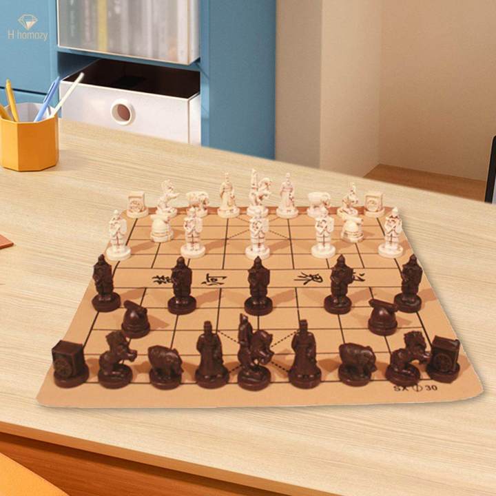 Retro Terracotta Chess Set Adults Brain Development Family Board S ...