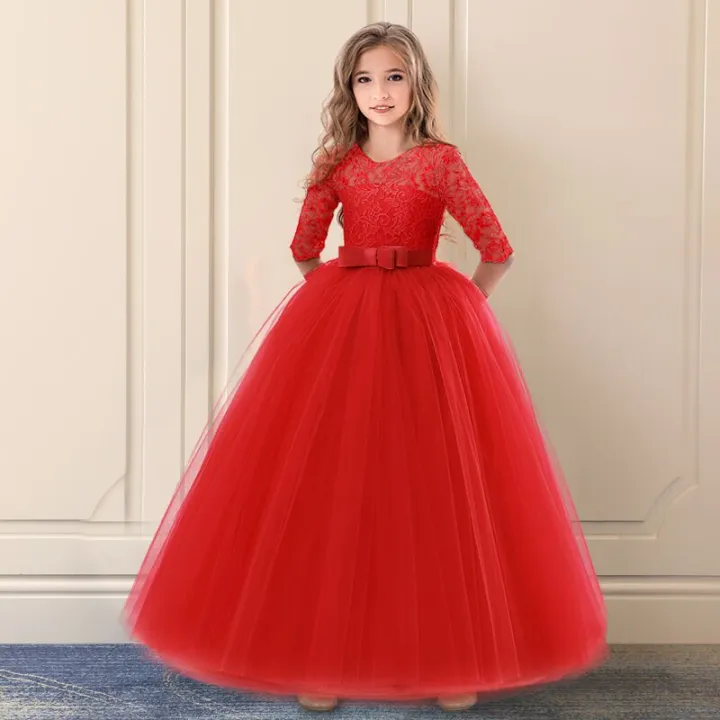 Lace%20Princess%20Dress%20for%20Girls%206-14%20Yrs%20Long%20Sleeve%20Wedding%20Party%20Gown%20Birthday%20Children%20Tulle%20Dress%20Teenage%20Formal%20Long%20Dress%20-%20Image%207