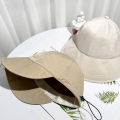 Portable Fisherman Cap Foldable Wide Brim Sun Protection Hats Adjustable Drawstring Caps for Summer. 