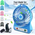 Handheld Mini Desk Fan with LED Light, 3-Speed Adjustable Wind, USB Rechargeable 1200mAh Battery, Compact and Lightweight Air Cooler for Personal Cooling, Travel, Office, and Home. 