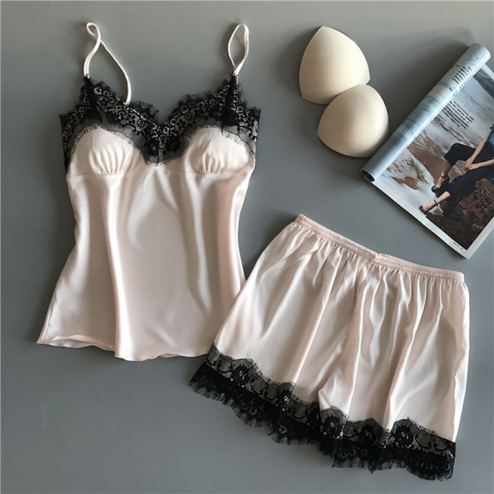 Women%20Lace%20V-Neck%20Backless%20Two-Piece%20Underwear%20Bodysuit%20Strappy%20Sleepwear%20-%20Image%203
