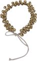 Gold color Indian kathak dance foot accessories gejji, ghungroo paada salan for dancer women. 