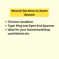 Wrench Set 6mm to 21mm Wrench. 