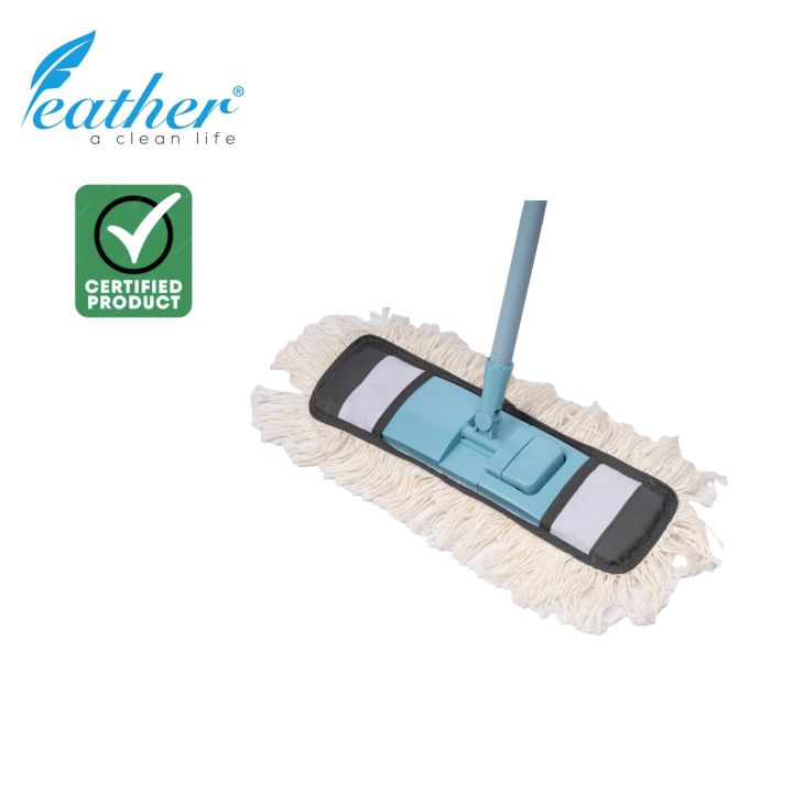 COTTON FLAT MOP 40CM FOR WET AND DRY WITH 120CM METAL HANDLE