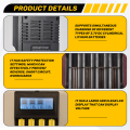 18650 Battery Charger, LCD Display Speed Batteries Charger with 4 Bay Discharge Function for Rechargeable 3.7V Li-Ion Batteries. 