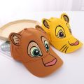 Disney Spring Autumn Baseball Caps Cartoon Lion Kids Hat Kawaii Ears Boys Girls Sun Visor Hat Baby Fashion Outdoor Snapback Caps. 