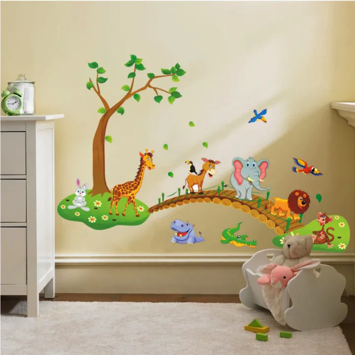 Cartoon%20Elephant%20Giraffe%20Animals%20Theme%20Wall%20Art%20Decal%20Sticker%20Decoration%20for%20Living%20Room%20Nursery%20Baby%20Girl%20Boy%20Kid%20Children's%20Room%20Bedroom%20Decoration%20-%20Image%208