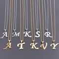 Big Alphabet Charm Necklace 26 Letters Pendant Stainless Steel Necklaces For Women Men Chain Around Neck A-Z Jewelry Accessories. 