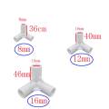 3 Way White Pvc Tent Feet Corner Center Connector Pvc Straight Elbow Tee Connector Plastic Joint Diy Wardrobe Tent Fittings. 